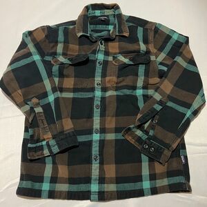 Patagonia Organic Cotton Plaid Flannel Shirt Mens M Gorp Hiking Casual